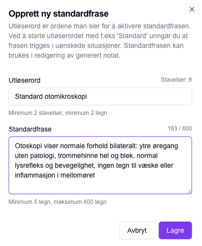 Lag egne standardfraser